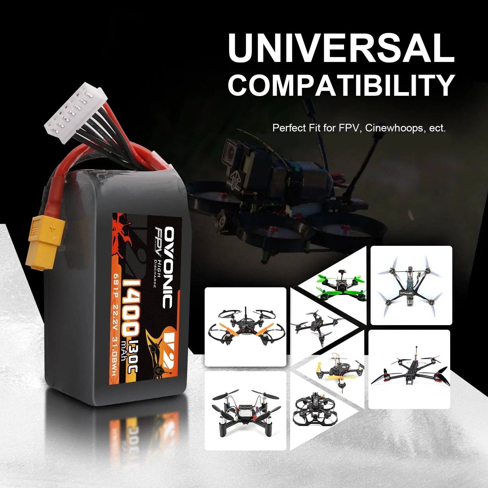 Ovonic 6S 1400mAh 130C LiPo Ba - огляд і ціна Walksnail Avatar Hd Goggles X