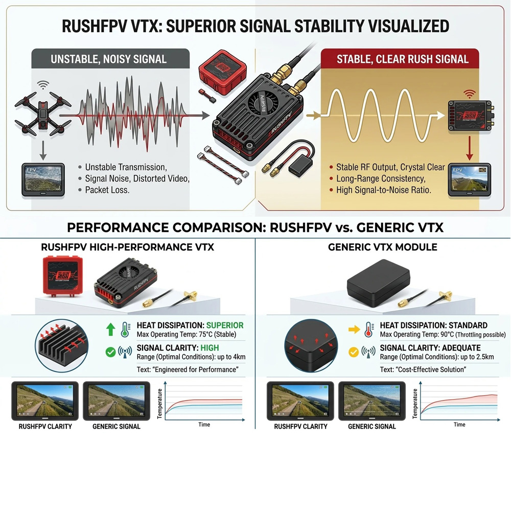 RUSHFPV RUSH MAX SOLO 2.5W / T - огляд і ціна Rushfpv Rush Max Solo 5.8G 2.5W Vtx